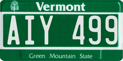 VT license plate AIY499