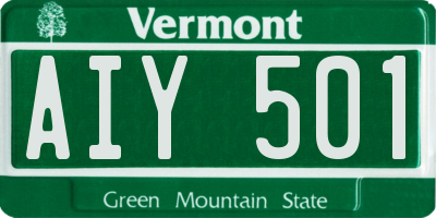 VT license plate AIY501