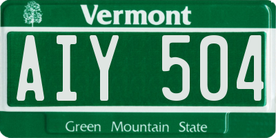 VT license plate AIY504
