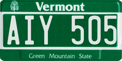 VT license plate AIY505