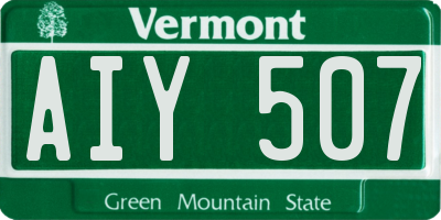 VT license plate AIY507