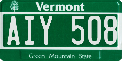 VT license plate AIY508