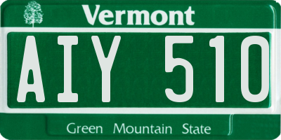 VT license plate AIY510