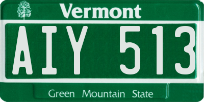 VT license plate AIY513