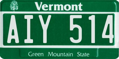 VT license plate AIY514