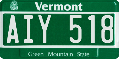 VT license plate AIY518
