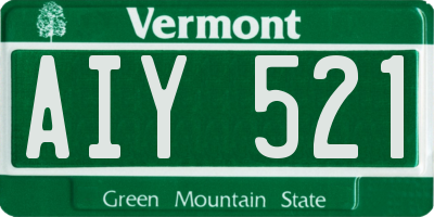 VT license plate AIY521