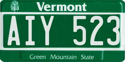 VT license plate AIY523