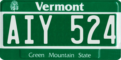 VT license plate AIY524