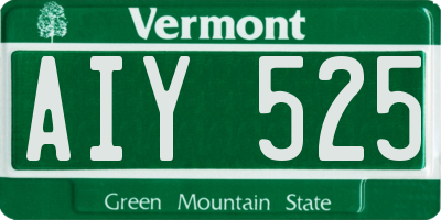 VT license plate AIY525