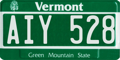 VT license plate AIY528