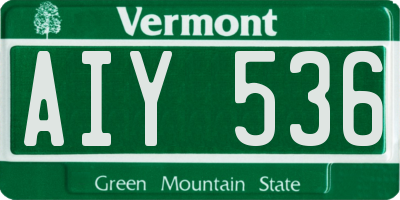 VT license plate AIY536
