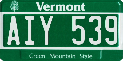 VT license plate AIY539
