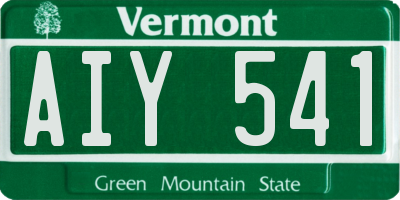 VT license plate AIY541