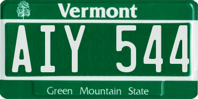 VT license plate AIY544