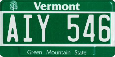 VT license plate AIY546