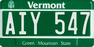 VT license plate AIY547