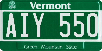 VT license plate AIY550