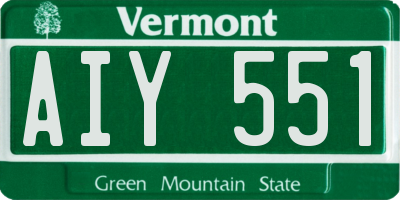 VT license plate AIY551