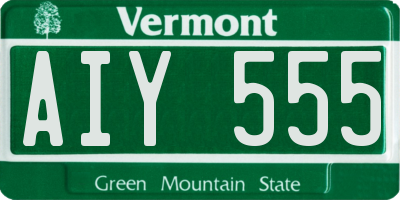 VT license plate AIY555