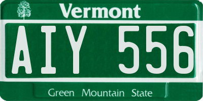 VT license plate AIY556