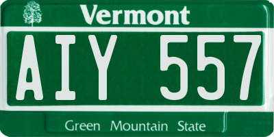 VT license plate AIY557