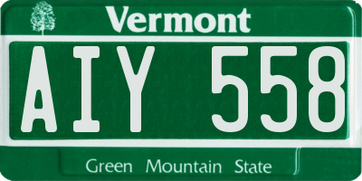 VT license plate AIY558