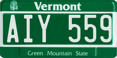 VT license plate AIY559