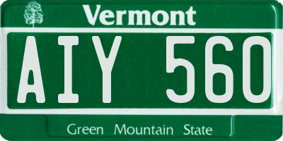 VT license plate AIY560