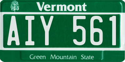 VT license plate AIY561