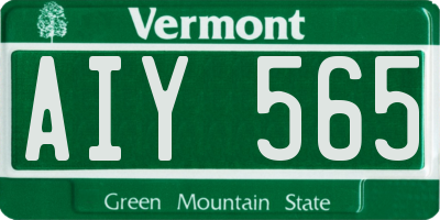 VT license plate AIY565