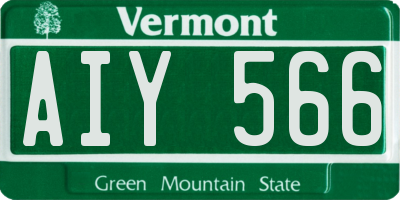 VT license plate AIY566