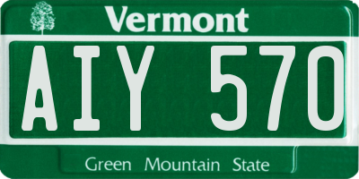 VT license plate AIY570