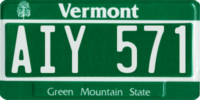 VT license plate AIY571