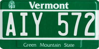 VT license plate AIY572