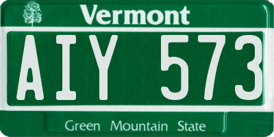 VT license plate AIY573