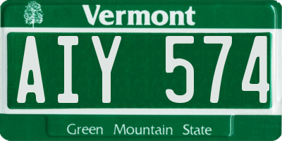 VT license plate AIY574