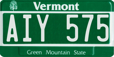 VT license plate AIY575