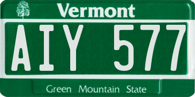 VT license plate AIY577