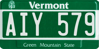 VT license plate AIY579