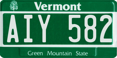 VT license plate AIY582