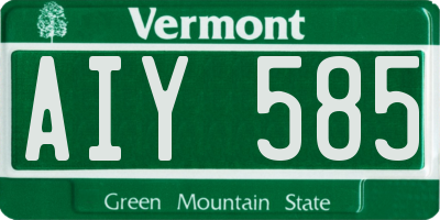 VT license plate AIY585