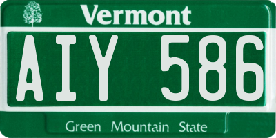 VT license plate AIY586