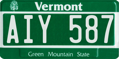 VT license plate AIY587