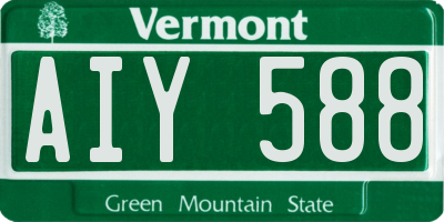VT license plate AIY588