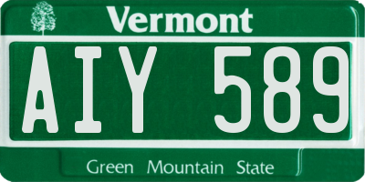 VT license plate AIY589