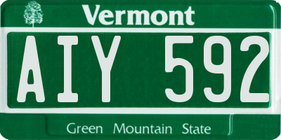VT license plate AIY592