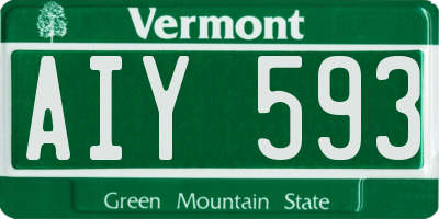 VT license plate AIY593