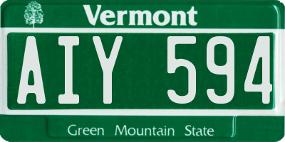 VT license plate AIY594