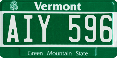 VT license plate AIY596
